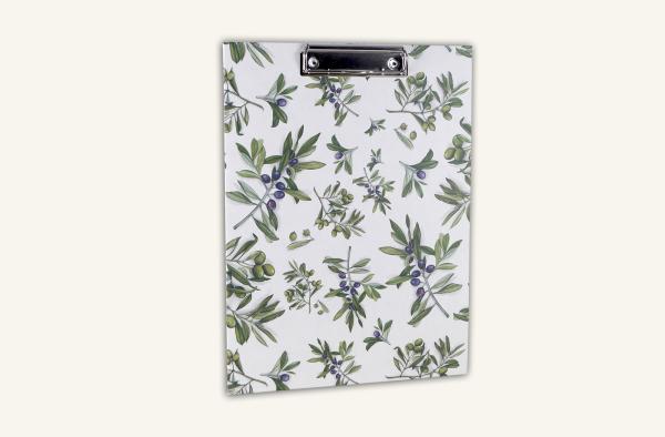 Beautiful stationery, olive motif, clipboard handmade, made in Germany